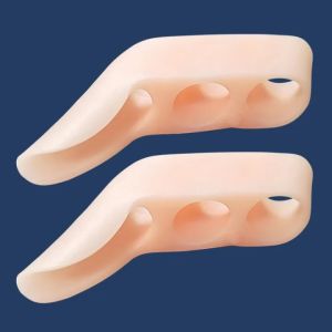 2PCS Three hole Little Toe Separator Overlapping Toes Bunion Blister Pain Relief Toe Straightener Protector Foot Care Tool