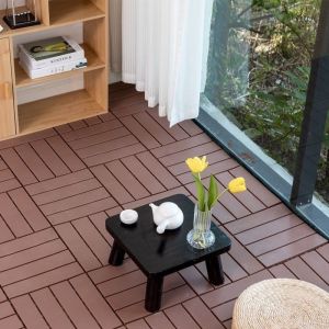 Plastic Wood Flooring Outdoor Balcony Terrace Garden Courtyard Renovation Waterproof And Anti-Corrosion DIY Self-Laying Spliced ​​Floor