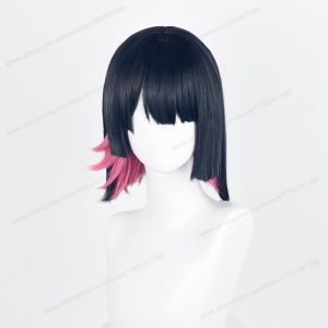 SHUNAICHI Ellen Joe คอสเพลย์วิกผมสังเคราะห์ผม 33 ซม.สีดําสีฟ้าสีชมพูผู้หญิงวิกผมอะนิเมะวิกผมทนความร้อน