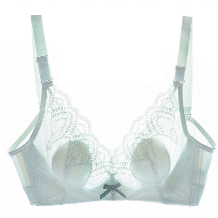 BCD Cup Plus Size Women Bra Solid Lace Hollow Out Soutien Gorge Underwear  Sexy Ultrathin Transparent Brassiere