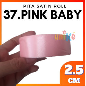 ISI 2 PCS - Pita SATIN 2.5 cm 20-25 yard 1 inch Label Baju Pita Hias Pita Dekorasi Pita Aksesoris Tas Box