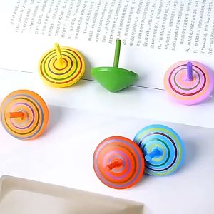 Wooden Spinning Top Traditional Childhood Game Goodie Bag Toy