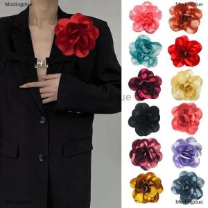 [COD] Modingdue 15cm Fashion Large Flower Brooch Clip Satin Fabric French Flower Brooch Handmade Suit Sweater Coat Decor Pins Brooches