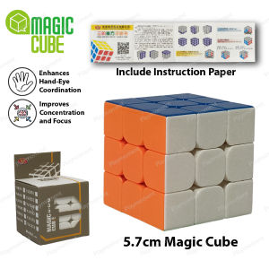 Yong Jun Magic Cube 3x3x3 Stickerless Block Puzzle Speed Cube Colorful Colour Brainstorming Toys (Ready Stock)