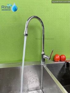 Vòi Rửa Chén Xoay Bi Cực Nhẹ tay  mở nước gật gù Cao Cấp Mẫu Mới Rina RN6029 Vòi Chén Xoay Bi 360 độ 1 Đường Nước Lạnh