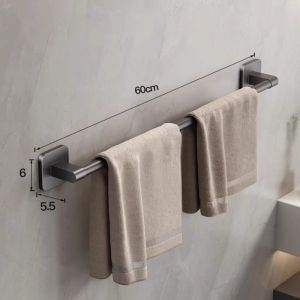 Bathroom Towel Rack Non Perforated Wall Mounted Space Aluminum Storage Rack Towel Storage Rod