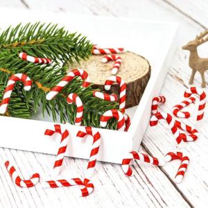 20pcs Mini Candy Canes Miniature Christmas Tree Decor Pendant Party New Year Navidad DIY Craft Gift Ornaments