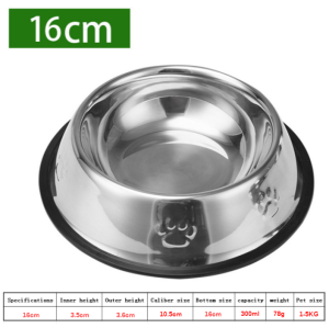 Pet Bowl Dog Cat Bowl Thick Stainless Steel Non-slip Feeding Bowl Pet Water bowl Pet Supplies