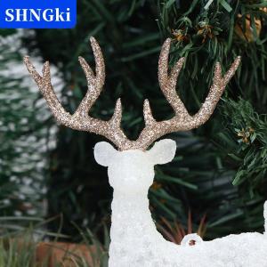 SHNGki Hươu Pha Lê Nai Rừng giáng sinh nai sừng tấm vàng lấp lánh màu trắng trang trí bàn tráng miệng cho gia đình