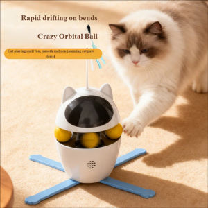 3-in-1 Automatic Cat Toys Indoor Electric Interactive Toys with Ball and Feather Automatic Chasing Exercising Laser Toy USB Rechargeable