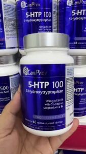 CanPrev 5-HTP 100 – Hỗ Trợ Giấc Ngủ Giảm Căng Thẳng Cân Bằng Tâm Trạng Tự Nhiên - Hỗ trợ cân bằng tâm trạng - Hỗ trợ giảm cảm giác căng thẳng trong sinh hoạt hằng ngày - Hỗ trợ sức khỏe tinh thần tổng thể