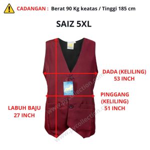 PRESIDENT UNIFORM VEST MAROON PENGAWAS READY STOCK !!! VEST SEKOLAH RENDAH DAN MENENGAH - PV005
