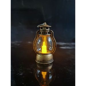 TCLS Christmas Mini Lantern Decorative with LED Lights Windproof Lamp Retro Style