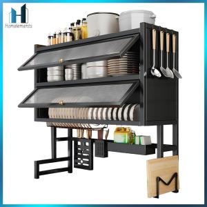 【Homelements】 Double Layer Kitchen Sink Storage Rack with Drip Tray Countertop Dish Drain Rack Bowl Storage Organizer Household Kitchen Accessories