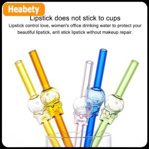 【2-3 days delivery】 1Pcs Doraemon Glass Straw Transparent Color Cartoon Shaped Straw Environmental Protection And Heat Resistance
