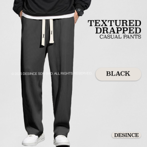 🇲🇾 DESINCE Men Ice Silk Long Pants Black Light Grey Khaki Seluar Panjang Lelaki Baggy Style MP 075