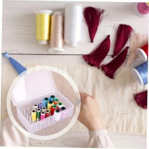 CRUSHES Plastic and Thread Box Craft Organization 42 Axis Sewing Storage Box Useful Transparent Bobbins Container Sewing Tools