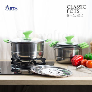 Royalton Panci Stainless Steel Tutup Kaca Classic Pots | Satuan