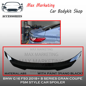 BMW 8 SERIES G16 GRAN COUPE 840i 850i F93 M8 2018+ PSM STYLE REAR TRUNK SPOILER WITH PAINT(PIANO BLACK)ABS SKIRT BODYKIT