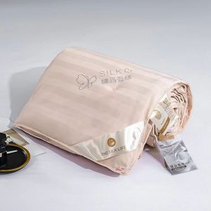 60s Satin Jacquard 100% Silk Handmade Quilt Twin Queen Size Comforter Thin Summer Blanket Single And Double Bed Duvet