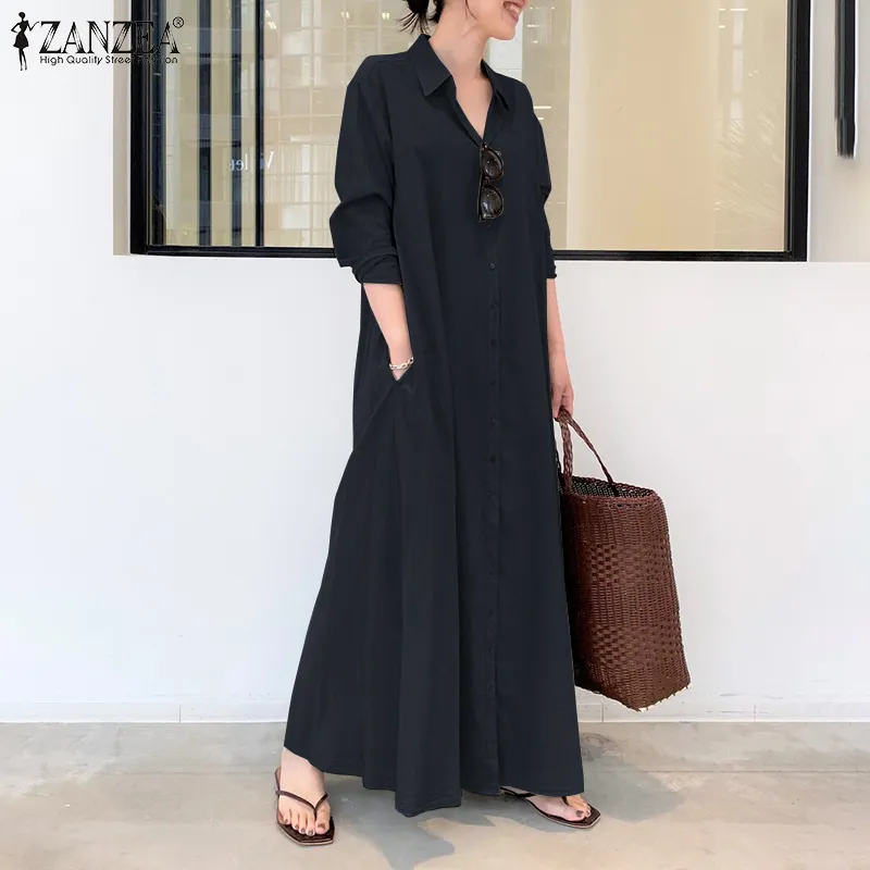 chinese dress ladies ZANZEA Elegant Sleeveless A-line Vestidos 2024 New Chinese Dress Women  Pleating Party Dress Vintage Fashion Mandarin Collar Robe