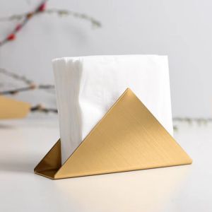 SHUBA เหล็กไร้สนิม ที่ใส่กระดาษเช็ดปากทรงสามเหลี่ยม หัตถกรรมหัตถกรรมหัตถกรรม มีเสถียรภาพ ชั้นเก็บทิชชู่ มินิมอล ทนทานต่อการใช้งาน ที่ใส่ทิชชู่แนวตั้ง โต๊ะรับประทานอาหาร