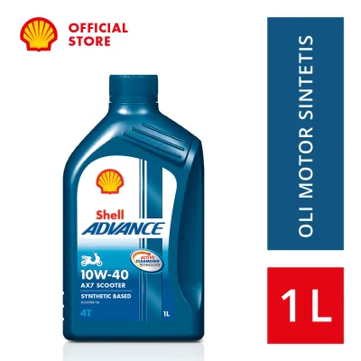 Oli Motor Shell Advance AX7 10W-40 (1L) – Synthetic Pelumas Mesin Motor Matic Harian Sport Lebih Bersih & Tahan Lama