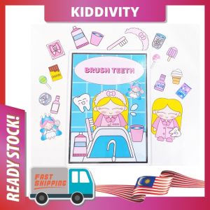 (DIY PACK) BUSY BOOK QUIET BOOK BRUSH TEETH DOLL PAPER BOOK DIY BUSY BOOK KID ACTIVITY BOOK
