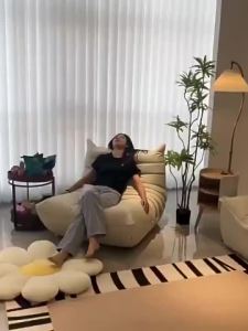 CraftedLiving SG-Chenille Armchair Caterpillar Bean Bag Chair Living Room Upholstered Sofa Balcony Single-Seater Lounge Chair