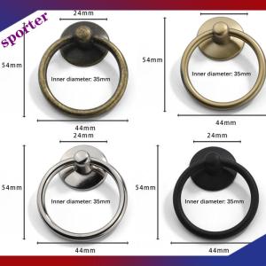 Sporter ที่จับประตูเฟอร์นิเจอร์ห่วงทรงกลมสไตล์วินเทจ2ชิ้นมือจับลิ้นชักตู้อัลลอยสำหรับแต่งตัว