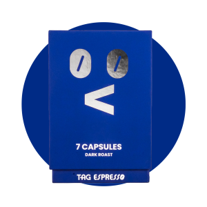 TAG Espresso Midnight Blue Dark Roast Arabica Coffee Capsules | No Coffee Machines Needed | 100% Arabica | Hot & Cold Coffee