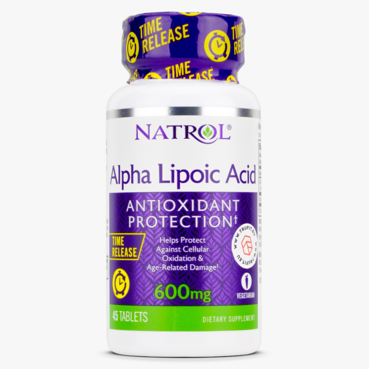 Natrol, Alpha Lipoic Acid, Time Release, 600 mg, 45 Tablets Lazada