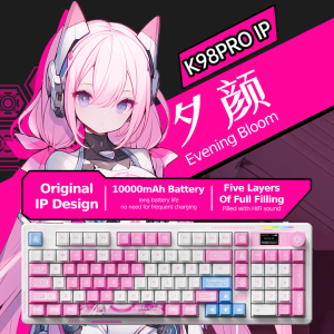 Lingbao K98 Pro (Evening Bloom) 101 Key RGB Three Mode Wired/Bluetooth/2.4G Mechanical Gaming Keyboard 10000mAh Battery