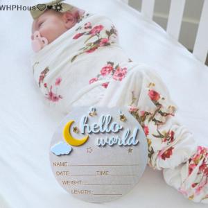 WP💓💛💖 Wooden Hello World Newborn Sign Cute Birth Announcement Board Baby Announcement