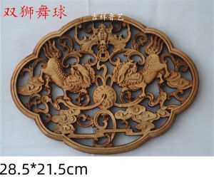 2025Partition entrance living room wall decoration camphor wood crafts classical small fan-shaped pendant Eight Immortals