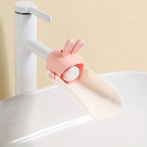 Faucet Extender Cute Rabbit Hand Washing Rinse Mouth Faucet Splash-proof Baby Kid Silicone Sink Bath Kitchen Tap Faucet Extender