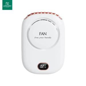 LORDWEY Portable Lazy Hanging Neck Fan Mini Bladeless Waist Clip Fans 2000mAh USB Rechargeable Mute Outdoor Sports 3 Gear Cooling Fan
