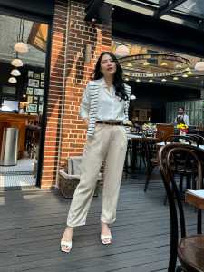 [VM] - 9001- Kemeja Barber silk + Salur / Kemeja Fashion Wanita
