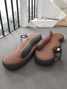 FFBH Nordic Company Negotiation Sofa Hotel Lobby Business Reception Meeting Rest Area Waiting PU Leather Sofa Office Furniture FYBS Z1H5K