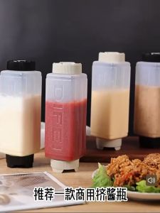 OHHDEER Botol Sos Komersial 720ml Peras Terbalik Botol Sos Besar - Upside Down Squeeze Sauce Bottle