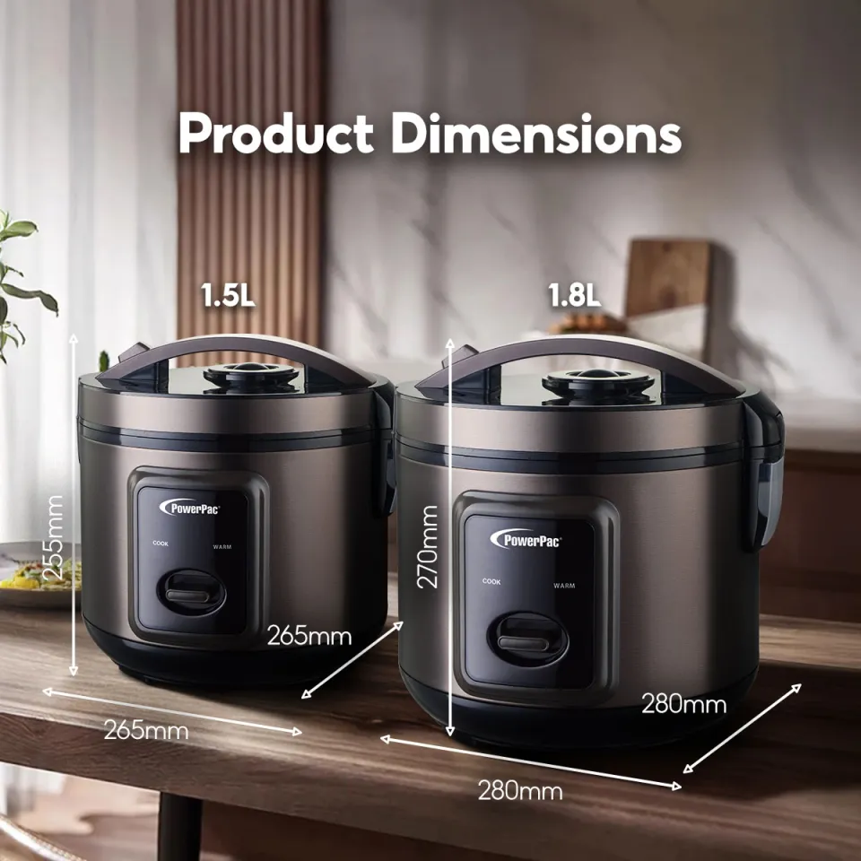 PowerPac Rice Cooker with Steamer Stainless Steel