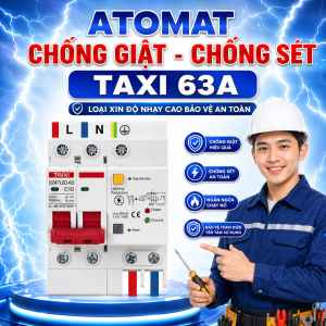 Cầu Dao Điện TAXI 63A Chống Giật Chống Sét Cao Cấp RCBO Bảo Vệ An Toàn Cho Nhà Dân Công Trình