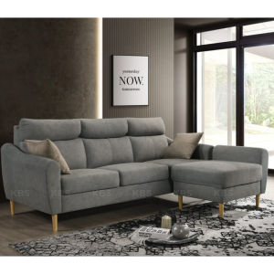 (FREE Shipping+Installation) KBS (COMBO) Basilius Sofa + Coffee Table / Easy Clean Fabric Pet Friendly / Water Resistant / Modern Contemporary / Grey or Brown / L208.5 x 85D x 87.5H cm