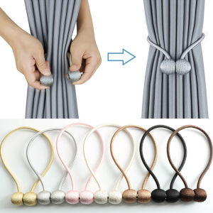 New Magnetic Ball Curtain Tiebacks Tie Rope Accessory Backs Holdbacks Buckle Clips Hook Holder Home Decor Rods Accessoires