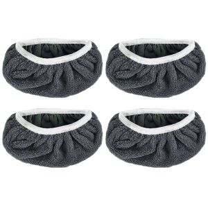 PICKIT 4Pcs หัวม็อบแบน แผ่นถูพื้นไมโครไฟเบอร์ ใช้ซ้ำได้ ฟองน้ำดูดซับ ผ้ากวาด ใหม่ ซักได้ ผ้าม็อบ สำหรับการทำความสะอาดแบบเปียกและแห้ง