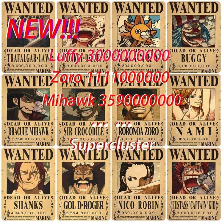 One Piece Wanted Poster Newest Luffy Zoro Shanks Ace Sabo Boa Nami ...