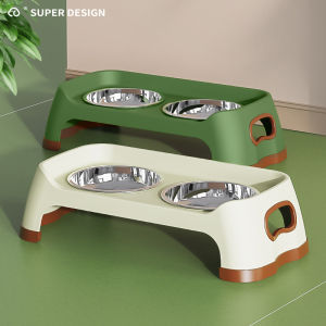 High-sided cat bowl with elevated table pet bowl cat food bowl canned food bowl for dogs and cats double bowlsupplies