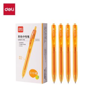 Deli 7 Colors Press Gel Pen 0.5mm Ballpen Bullet Tip Smooth Neutral Pen 1-5PCS SA516