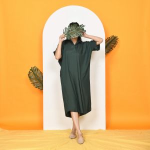 Yoenik Apparel Yoomin Midi Dress - Dress Lengan Pendek - Midi Dress Kekinian - Baju Busui - Dress Natal