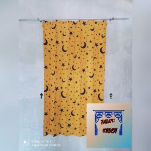 hordeng/korden/gorden plisket motif bulan bintang/gorden pintu/gorden jendela/gorden jendela aesthetic/gorden jendela murah